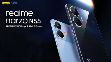 realme narzo N55: display da 6,72″ a 90Hz, chip MediaTek Helio G88 e batteria da 5000mAh a 134 dollari
