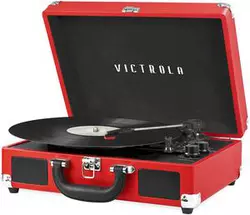 Lettore di dischi a valigia portatile vintage Victrola 