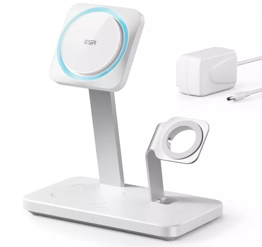 caricabatterie wireless rapido ESR HaloLock 3 in 1