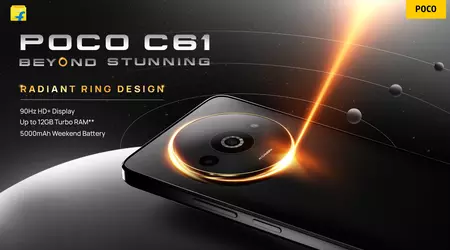 POCO C61: display a 90 Hz, chip MediaTek Helio G36 e doppia fotocamera a partire da 89 dollari