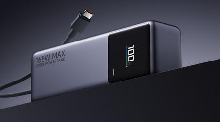 Xiaomi annuncia una power bank compatta da 165 W con cavo USB-C integrato e supporto alla ricarica rapida per smartphone e laptop