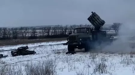 L'AFU ha distrutto un raro bombardiere russo RBU-6000 con l'aiuto dell'artiglieria (video)