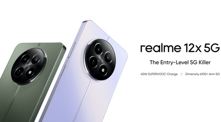 Il Realme 12x 5G con LCD a 120Hz, chip Dimensity 6100+, protezione IP54 e ricarica a 45W ha debuttato fuori dalla Cina.