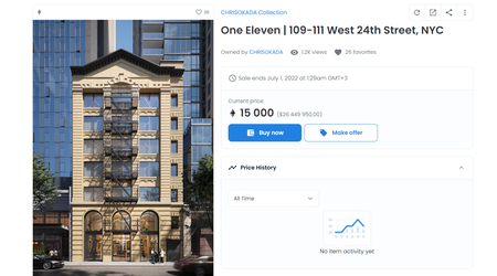 Edificio per uffici di New York in vendita in formato NFT per oltre $ 26.000.000