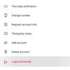 Opzione di logout da WhatsApp con eliminazione di tutti i dati