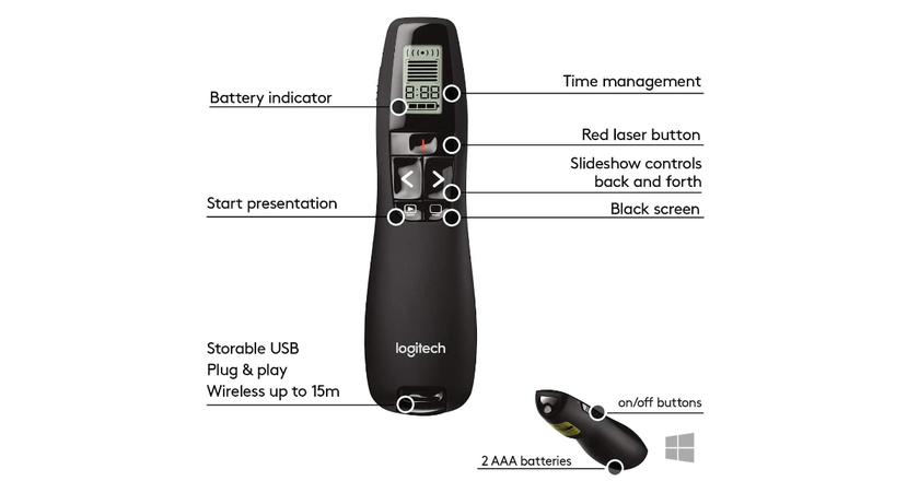 Telecomando di presentazione bluetooth Logitech R800