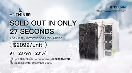 Tutti gli ASIC Antminer HS3 del valore di 2092 dollari per il mining di criptovalute Handshake sono stati venduti in 27 secondi