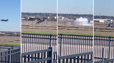 F-35B Lightning II si è schiantato sulla pista mentre si esercitava un atterraggio verticale