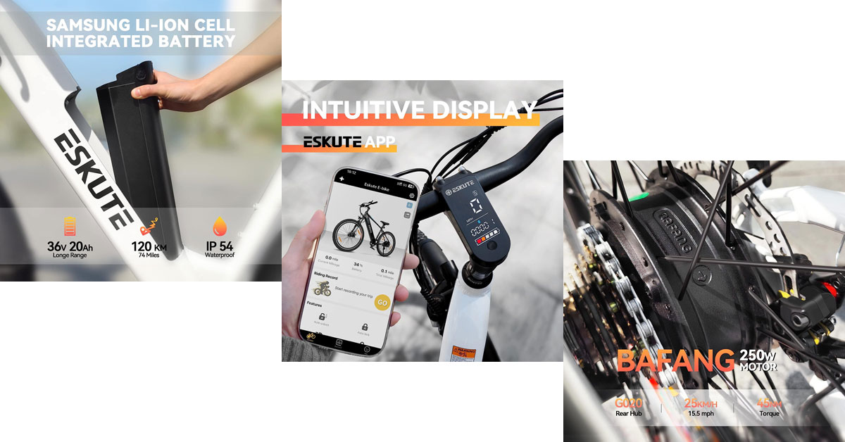 Bicicletta elettrica ESKUTE E-Bike Polluno Plus per consegna ordini