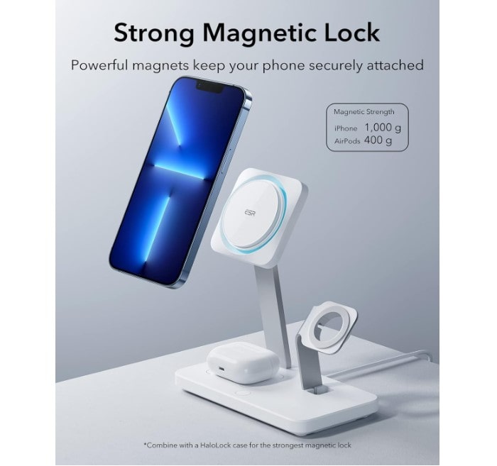ESR HaloLock 3-in-1 ricarica rapida senza fili