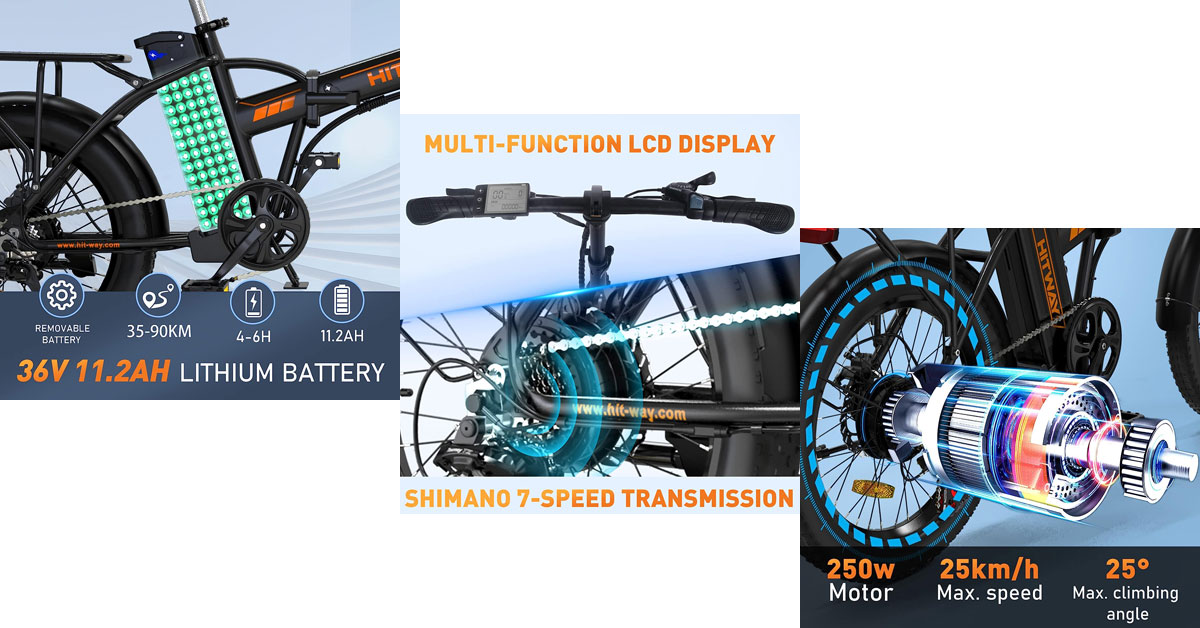 HITWAY BK11 bici elettriche pieghevole per persone grandi