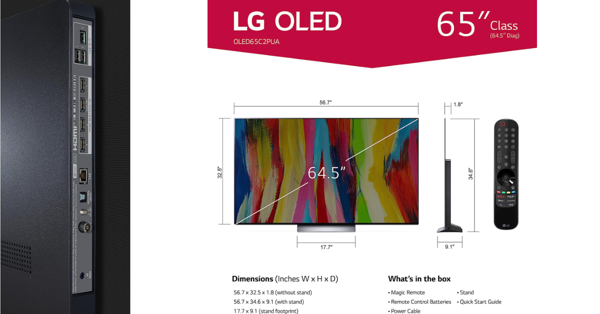LG C2 OLED evo Smart TV migliori televisori per gli anziani