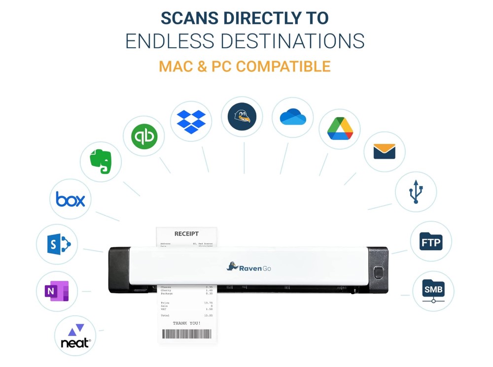 Scanner compatto per documenti Raven Go