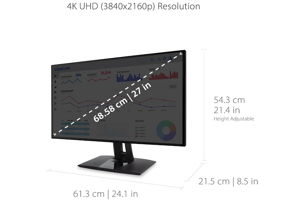 Monitor calibrato ViewSonic VP2768a-4K per l'editing