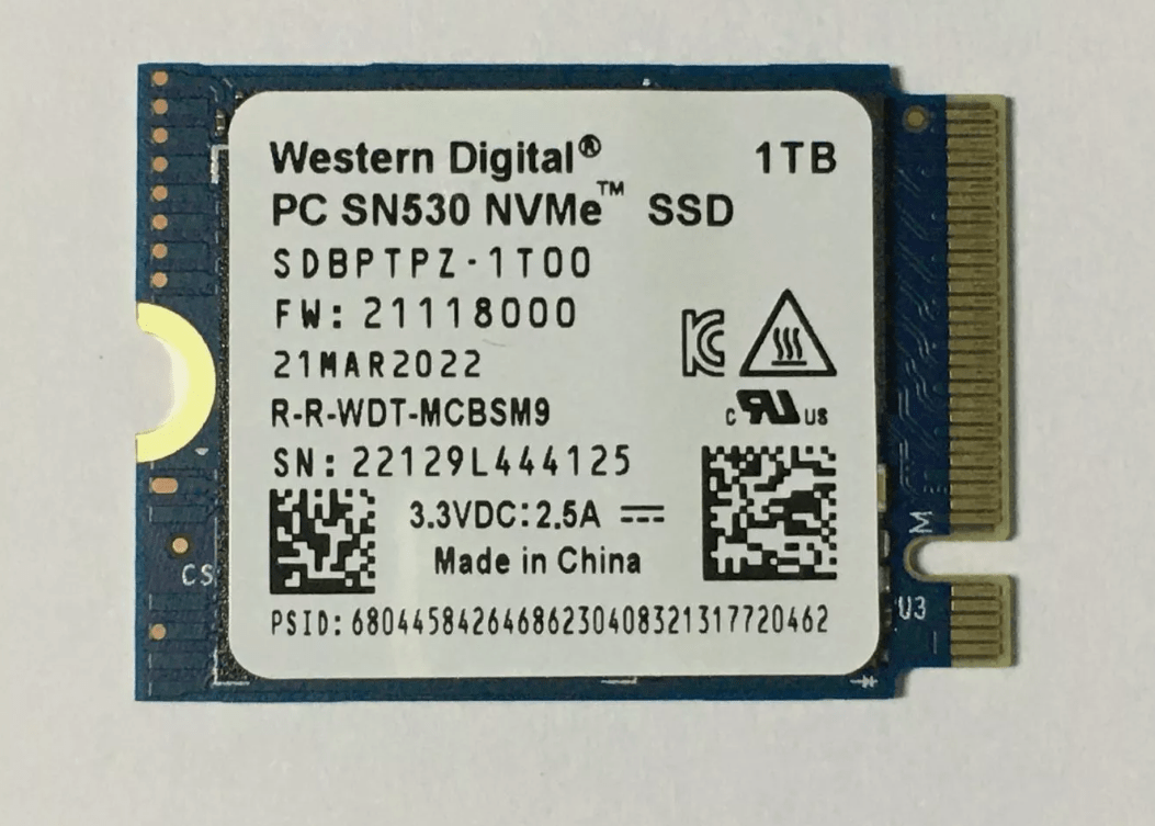 Western Digital SN530 espansione steam deck