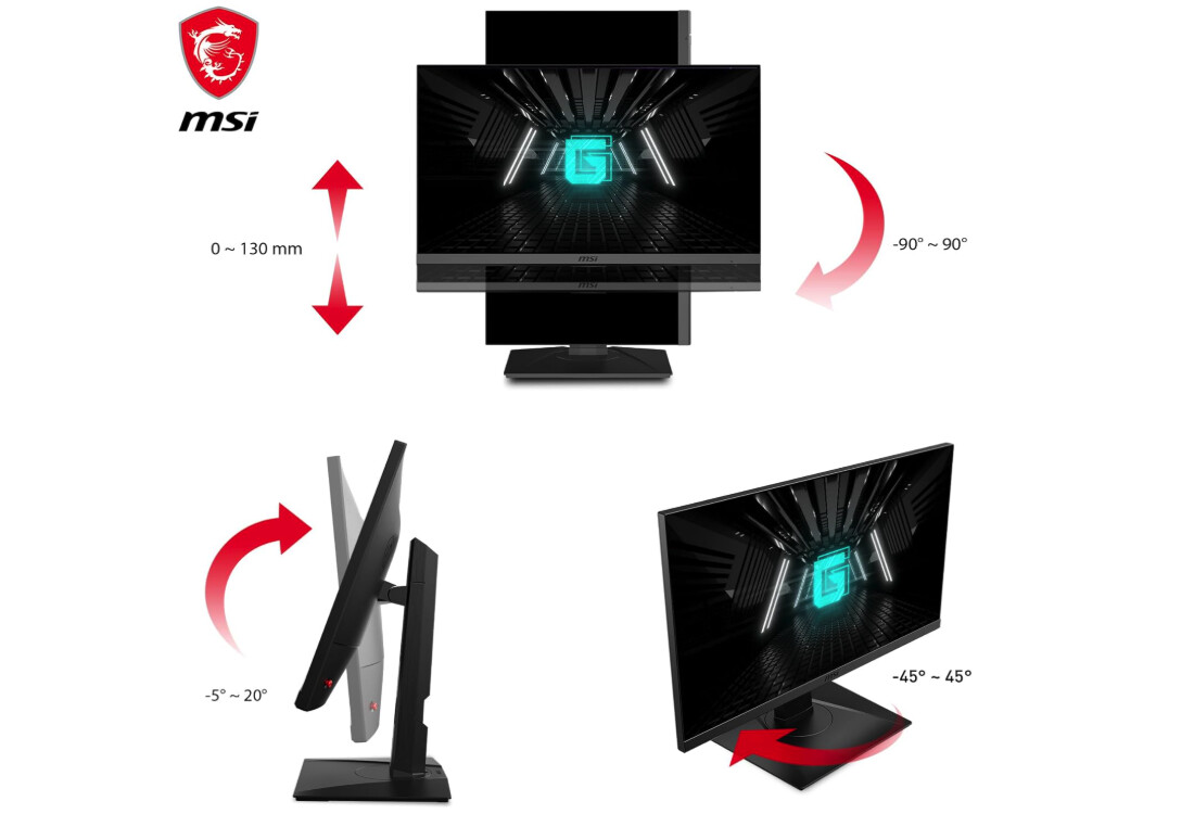 Monitor in modalità verticale MSI G272QPF per la programmazione