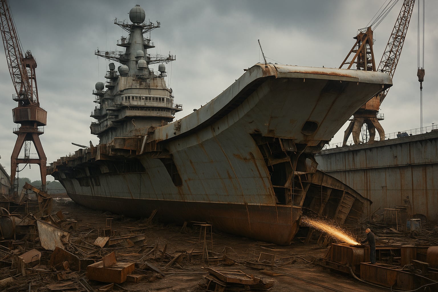 L'Ammiraglio Kuznetsov potrebbe essere mandato per rottamazione: la Russia ferma la riparazione del suo unico incrociatore portaerei L'Ammiraglio Kuznetsov potrebbe essere mandato per rottamazione: la Russia ferma la riparazione del suo unico incrociatore portaerei