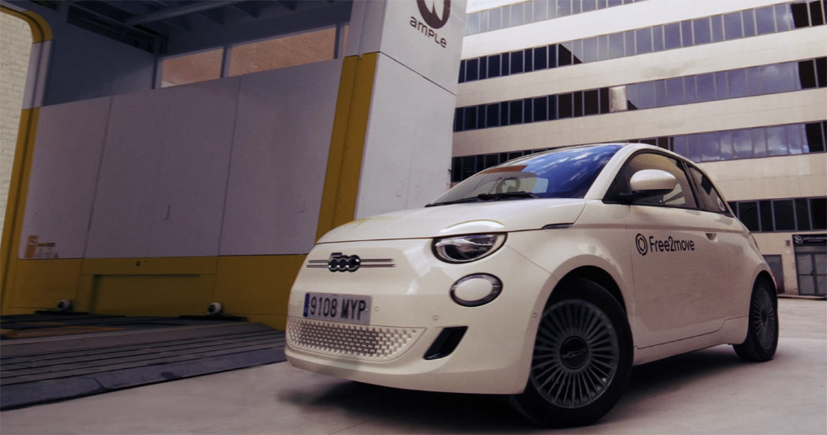 Sostituzione rapida della batteria: la Fiat 500e e la promettente tecnologia di Ample Fiat 500e: compatibile con le nuove stazioni di cambio batterie rapide Ample?
