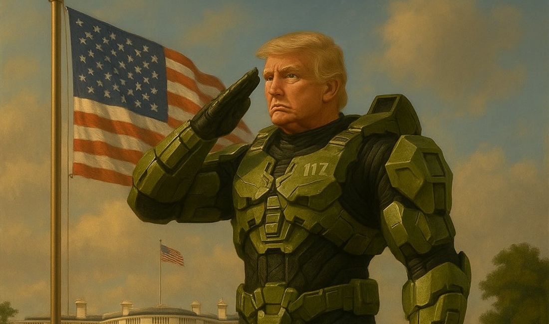 Cosa unisce Trump e il leggendario eroe di Halo? Come Trump indossa l'elmetto di Master Chief