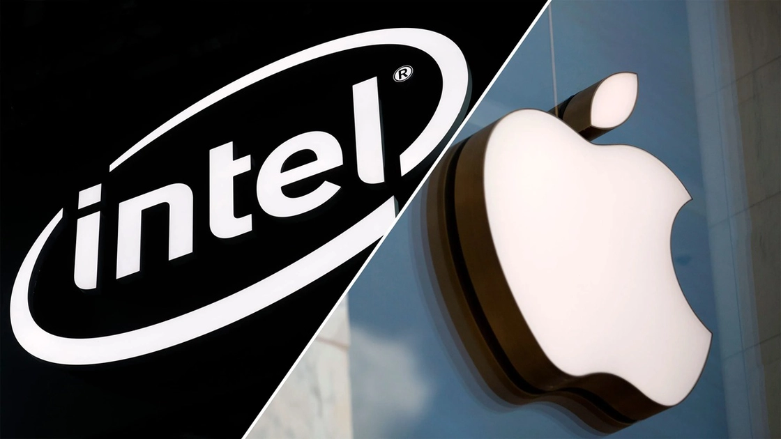 La storia di un grande duo: loghi di Apple e Intel