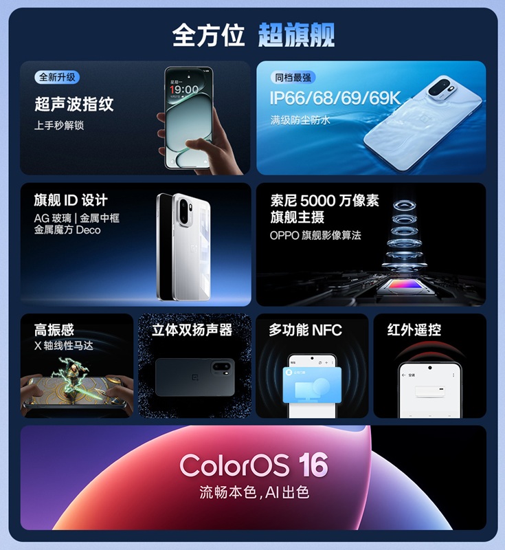 Vista frontale dello smartphone OnePlus Ace 6 Vista frontale dello smartphone OnePlus Ace 6