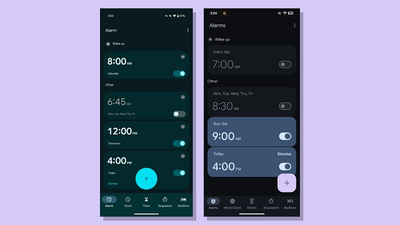 Immagine dell'interfaccia attuale dell'orologio Android Immagine dell'interfaccia attuale dell'orologio Android