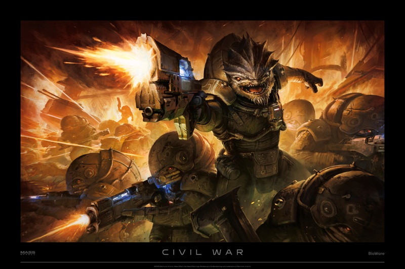 Arte concettuale della guerra civile Krogan da Mass Effect