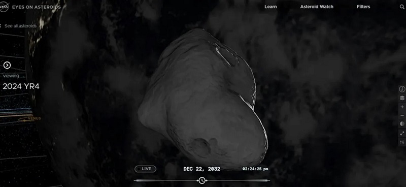 Modellazione dell'aspetto dell'asteroide 2024 YR4