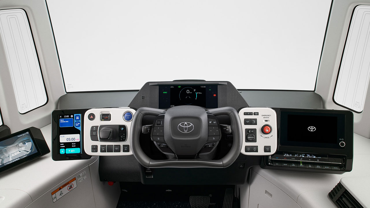 Auto elettrica Toyota e-Palette in movimento