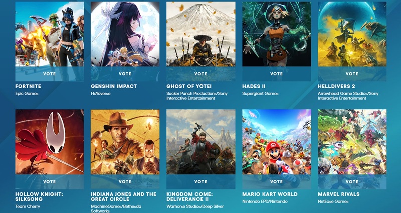 Scelta dei giocatori TGA 2025: i migliori giochi