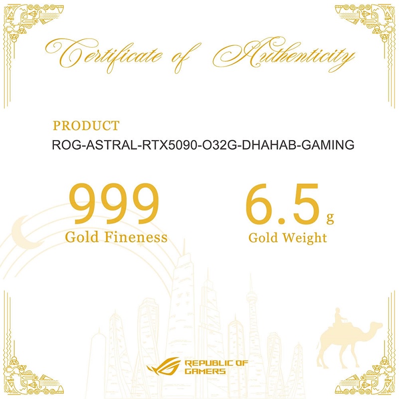 Scheda grafica d'oro RTX 5090