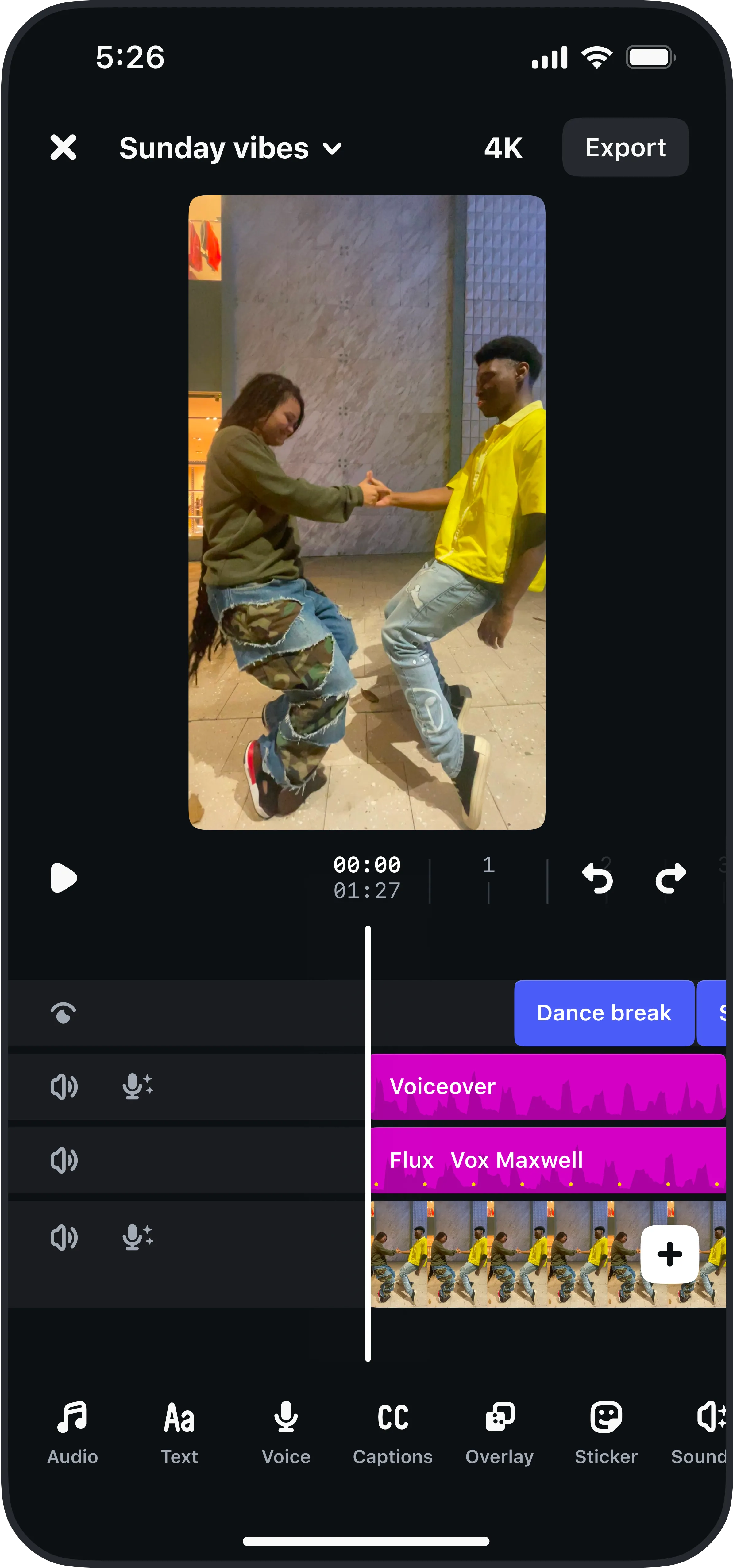 Interfaccia dell'editor video Edits Interfaccia dell'editor video Edits