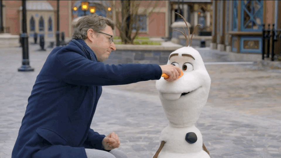 Animatronic Olaf in azione