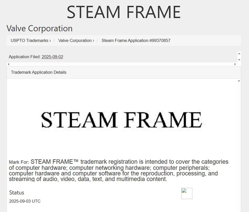 Steam Frame Immagine del nuovo marchio Steam Frame di Valve