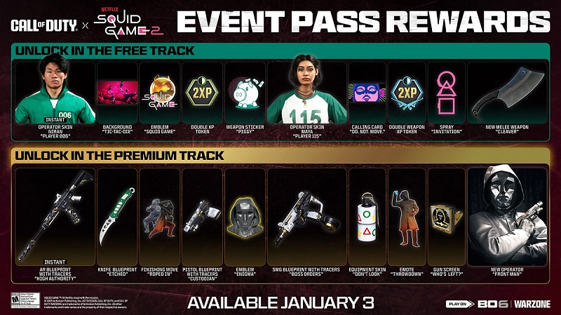 Contenuto di Squid Game Event Pass
