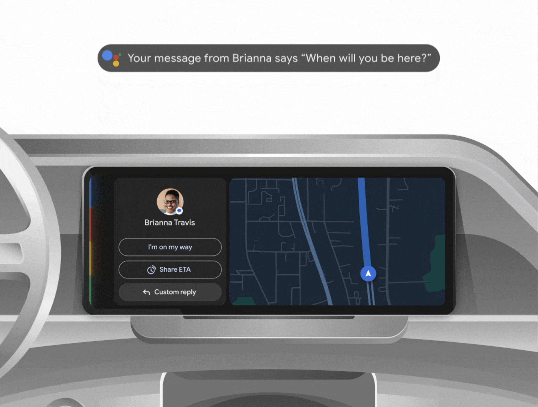 Google ha integrato il chatbot Gemini nell'app Messaggi e ha aggiunto ad Android Auto la generazione di sintesi testuali basate sull'intelligenza artificiale.-2 Google ha integrato il chatbot Gemini nell'app Messaggi e ha aggiunto ad Android Auto la generazione di sintesi testuali basate sull'intelligenza artificiale.-2