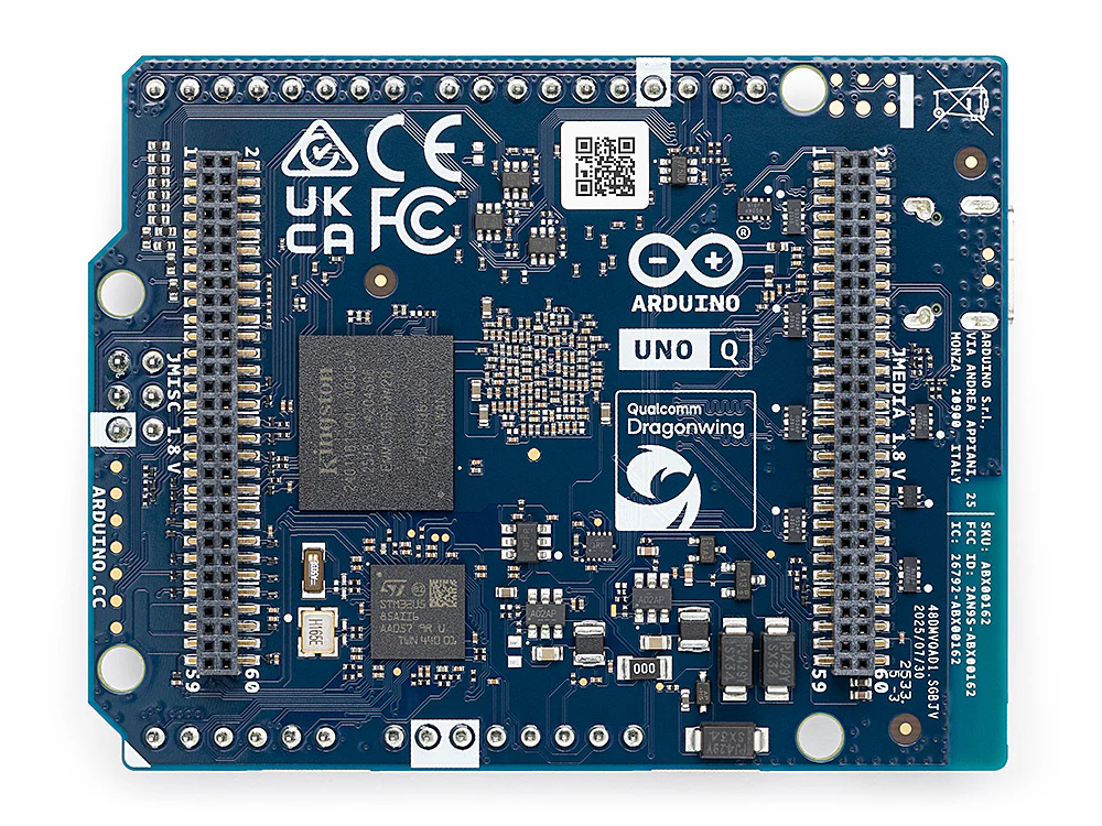 Retro della scheda Arduino UNO Q