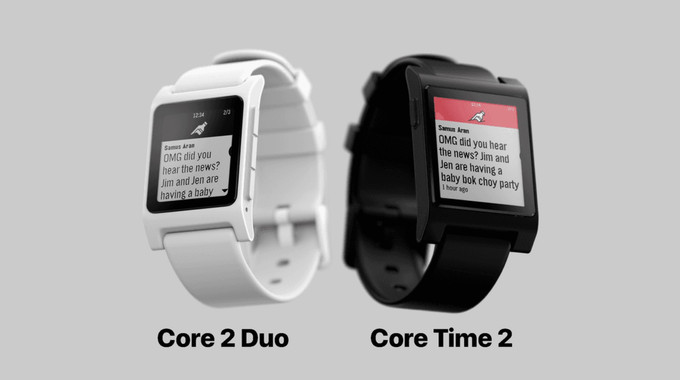 Ora sono il Pebble 2 Duo e il Pebble Time 2. Illustrazione: Pebble Ora sono il Pebble 2 Duo e il Pebble Time 2. Illustrazione: Pebble