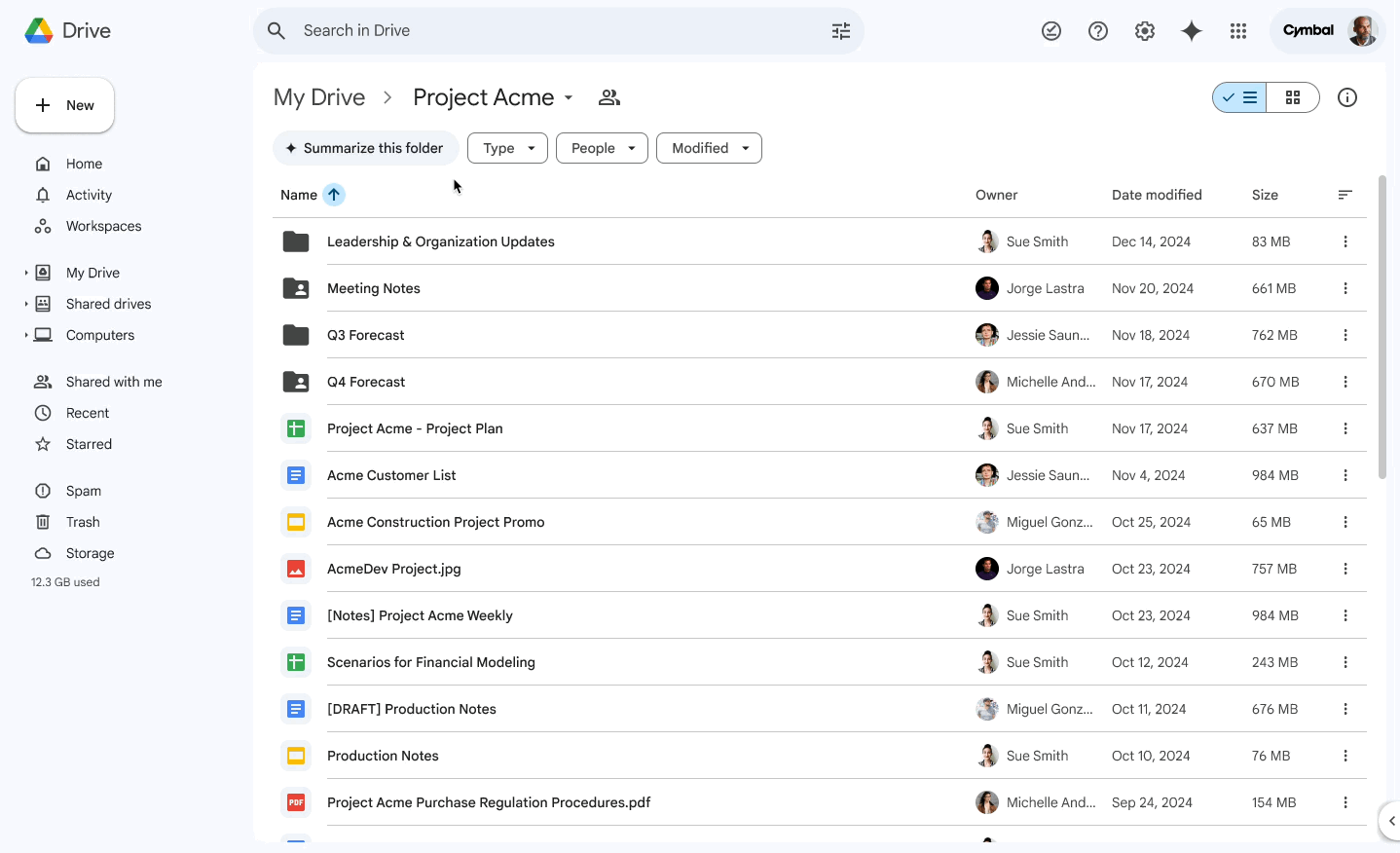 Nuova funzione Gemini per Google Drive Un'illustrazione della nuova funzione Gemini per Google Drive
