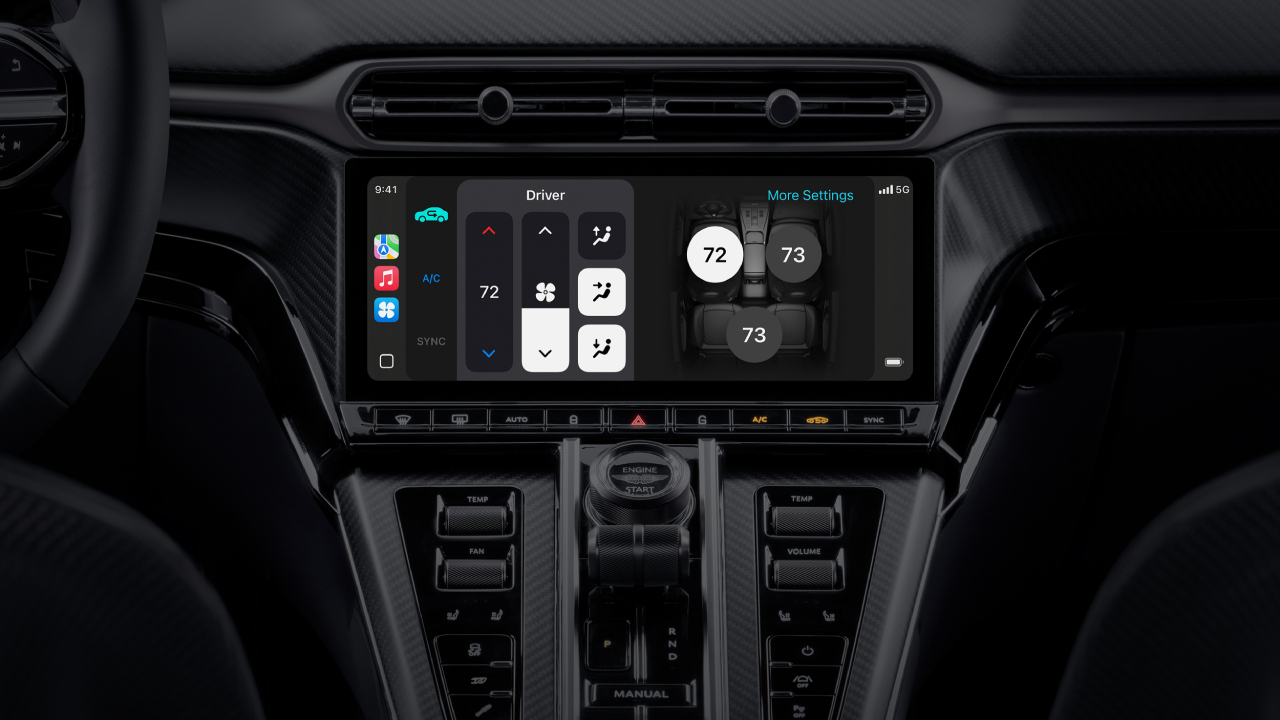 Cruscotto CarPlay Ultra con controllo clima Cruscotto CarPlay Ultra con controllo clima