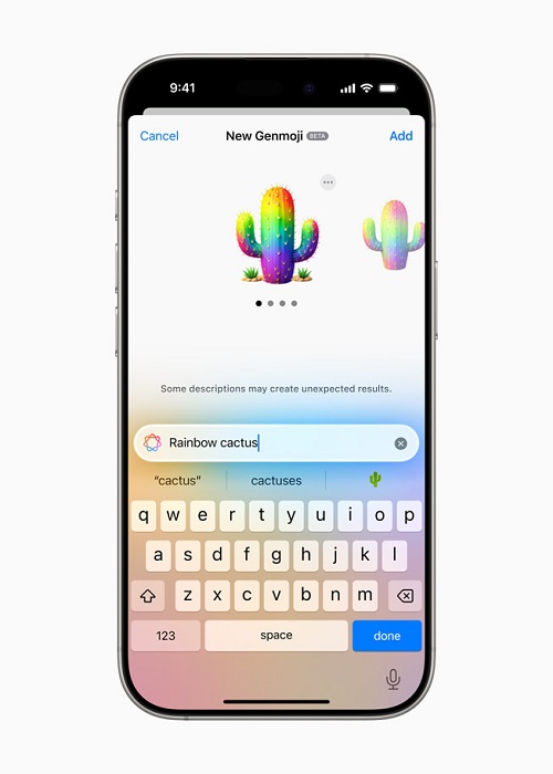 Genmoji per creare le proprie emoji