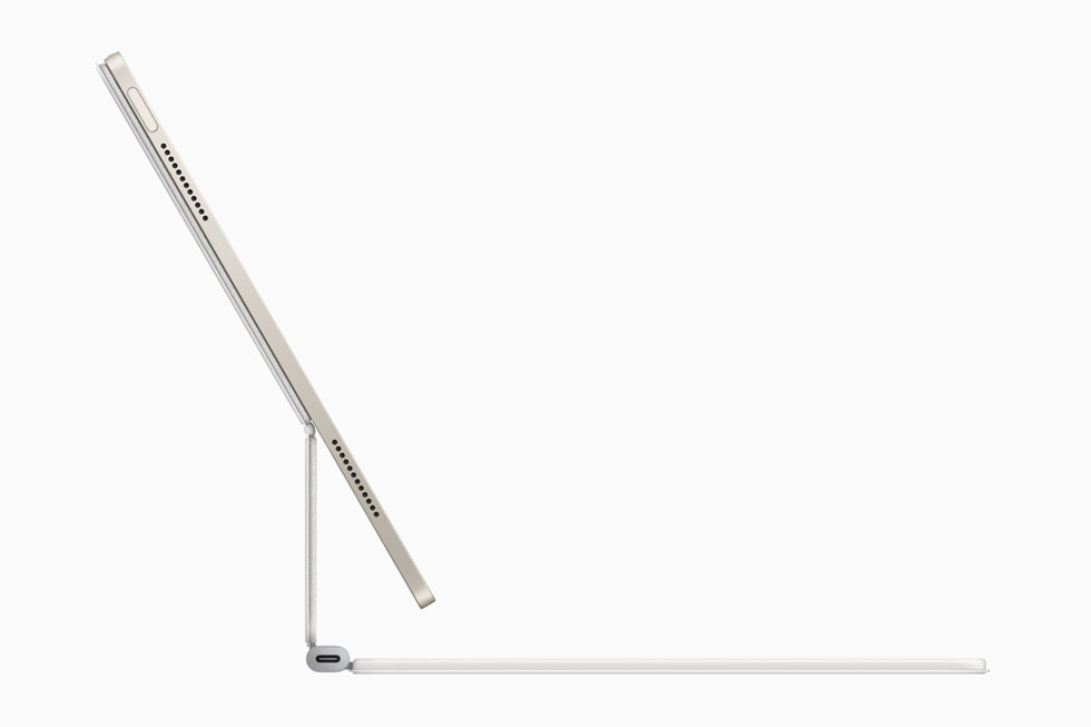 Apple iPad Air e Magic Keyboard - vista laterale Apple iPad Air e Magic Keyboard - vista laterale