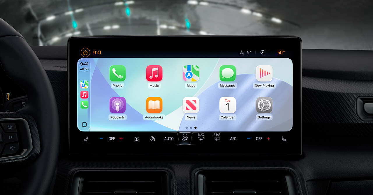 Design di CarPlay in modalità chiara Design di CarPlay in modalità chiara