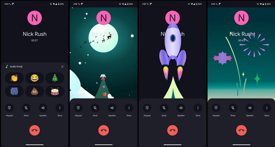 Audio emoji dell'albero di Natale Nuove emoji audio nell'app Pixel Phone