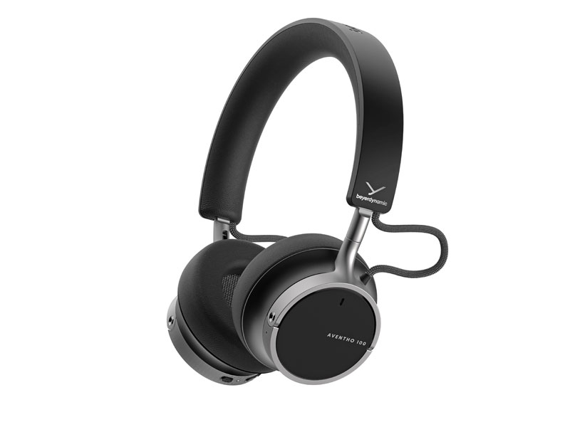 Vista prospettica delle cuffie Beyerdynamic Aventho 100 nere Vista prospettica delle cuffie Beyerdynamic Aventho 100 nere