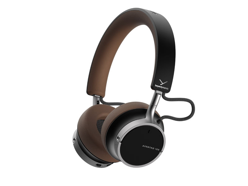 Una vista prospettica delle cuffie Beyerdynamic Aventho 100 marroni Una vista prospettica delle cuffie Beyerdynamic Aventho 100 marroni