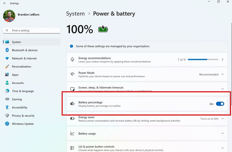 Interruttore per attivare la visualizzazione della percentuale della batteria nelle impostazioni. Interruttore per attivare la visualizzazione della percentuale della batteria nelle impostazioni.