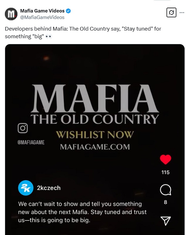 Teaser di Mafia: The Old Country. Teaser di Mafia: The Old Country.
