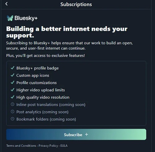 Esempio di abbonamento Bluesky+ - immagine 2 Esempio di abbonamento Bluesky+ - immagine 2