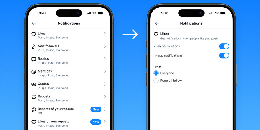 Personalizzare le notifiche in Bluesky Personalizzare le notifiche in Bluesky